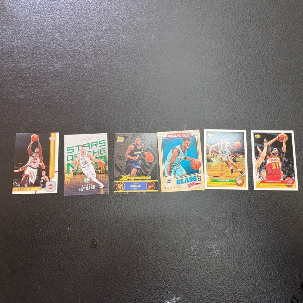 NBA Basketball Card Lot 6pc Gilbert Arenas Rookie Gordon Hayward Malik Monk Rice